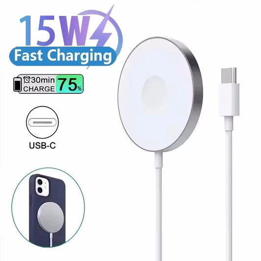 15W Magnetic Chargers Type C Fast Wireless Charger Pad Stand For Magsafe IPhone 16 15 14 13 12 Pro Max PD Phone Charging Dock